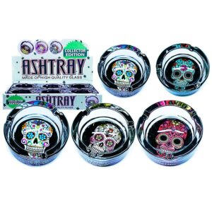 Candy Skulls Glass Ashtray