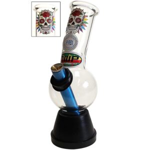 Candy Skull Bonza Waterpipe Glass Bong 20cm