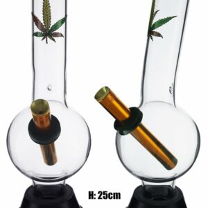 Medium Glass Bonza Bubble Coloured Leaf 25cm