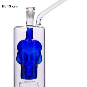 Mini Glass Tobacco Pipe With Skull 13cm