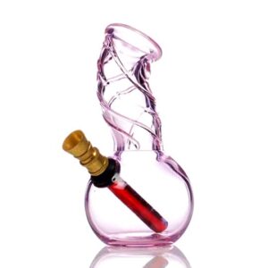 Agung Twister Pink Cute Glass Bong 11cm