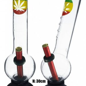 Large Bent Bubble Gripper Rasta Colours With Leaf