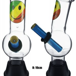 Small Glass Bonza Bubble - Smiley Face