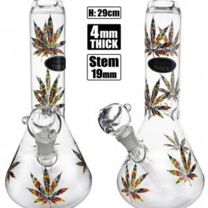 Stone Age Medium Beaker With Rasta Leaf 29cm