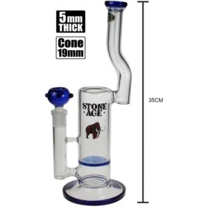 Stone Age With Strainer Blue Glass Bong 35cm