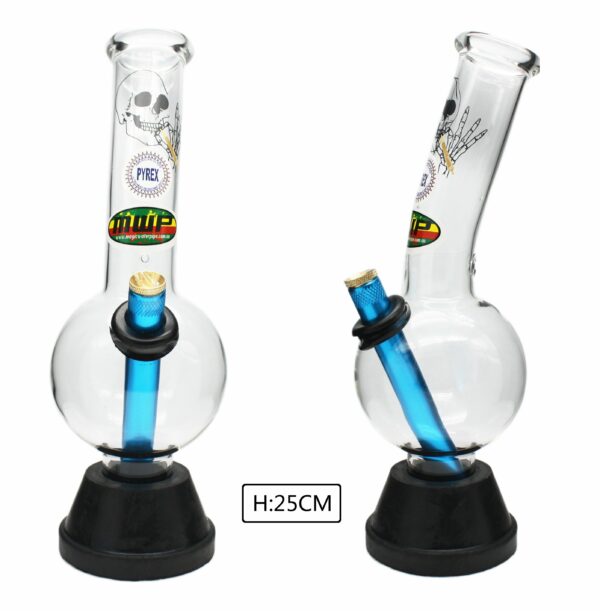 Medium Glass Bonza Bubble - Skull 25cm