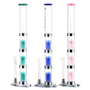 Triple Tree Perc Waterpipe with LED Lights 37cm