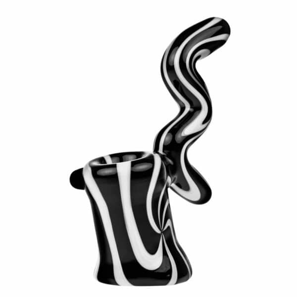 Buy G-Spot Glass Sherlock Bubbler Pipe - Black and White Swirl in australia