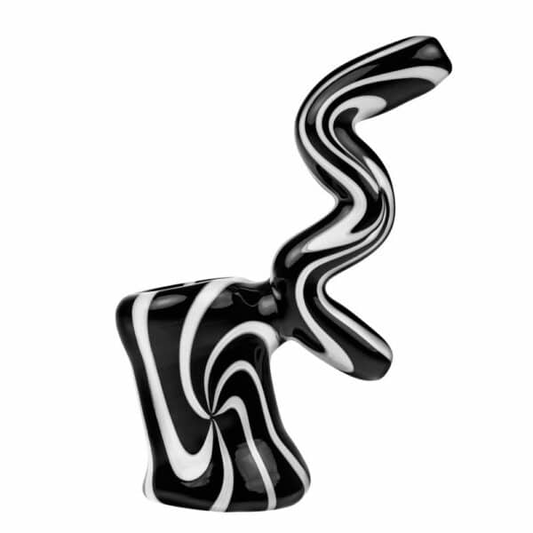 Buy G-Spot Glass Sherlock Bubbler Pipe - Black and White Swirl in australia