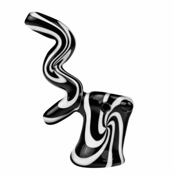 Buy G-Spot Glass Sherlock Bubbler Pipe - Black and White Swirl in australia