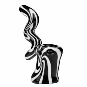 Buy G-Spot Glass Sherlock Bubbler Pipe - Black and White Swirl in australia