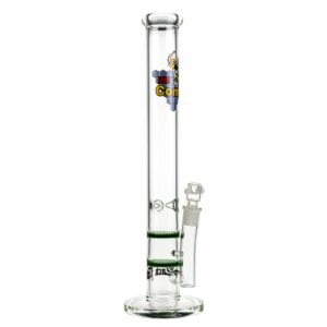 Buy Black Leaf Double HoneyComb Perc Stemless Glass Ice Bong | 45cm | Green in australia