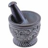 Buy Carved Flower Soapstone Mortar & Pestle in australia