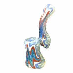 Buy G-Spot Glass Stand-Up Sherlock Bubbler Pipe - Fumed with Dichro and Color Ribbon in australia