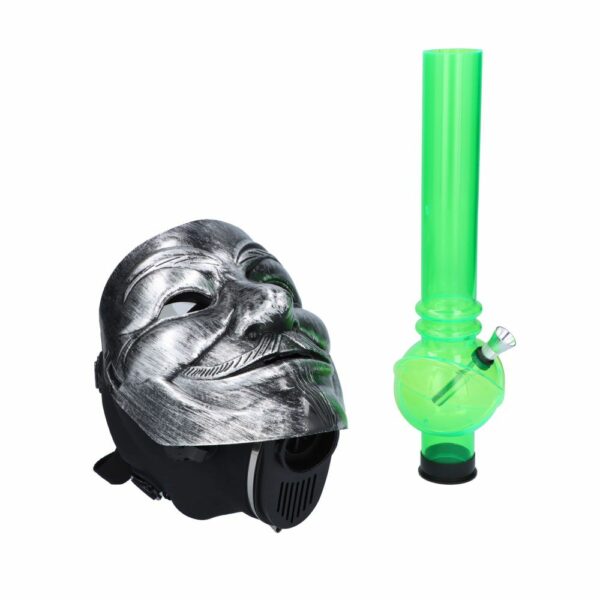 Buy Anonymous Gas Mask Bong with Acrylic Bubble Tube | Silver in australia