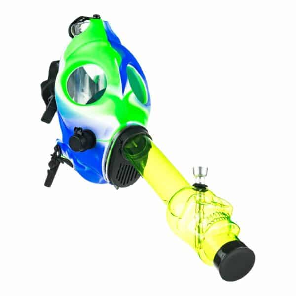 Buy Silicone Gas Mask Bong with Colored Skull Tube in australia