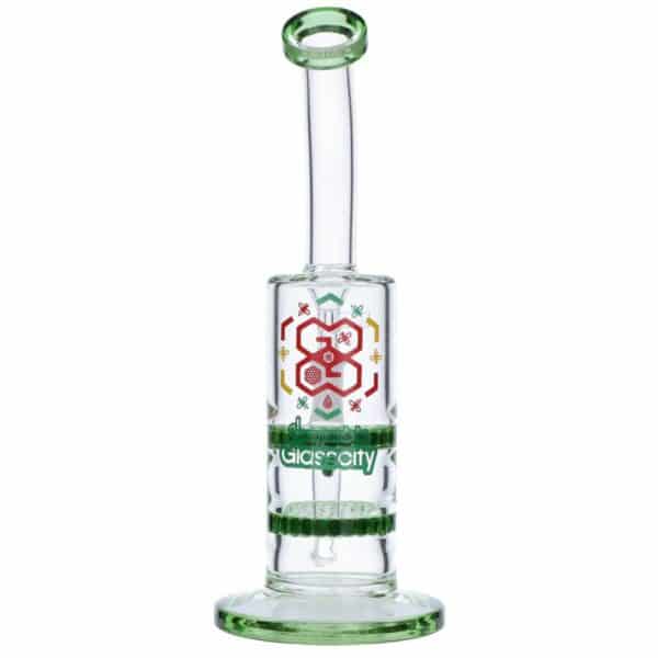 Buy Glasscity Honeycomb Bubbler with Double Disc Perc in australia