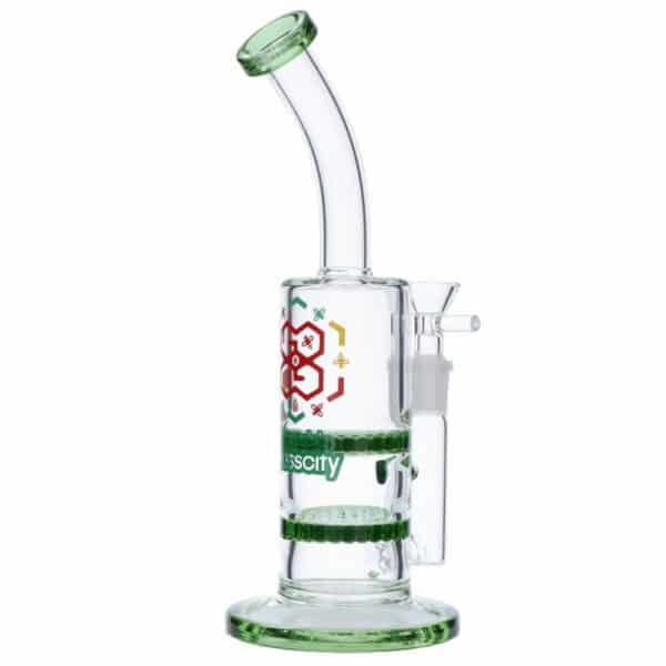 Buy Glasscity Honeycomb Bubbler with Double Disc Perc in australia