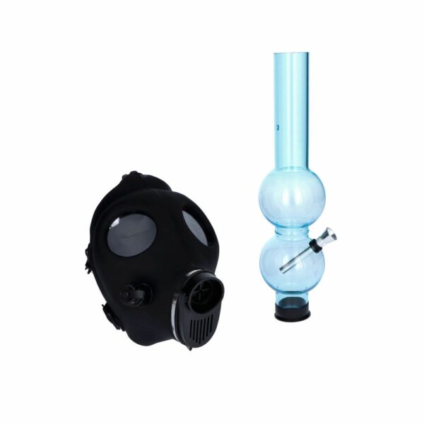 Buy Silicone Gas Mask Bong with Acrylic Double Bubble Tube in australia