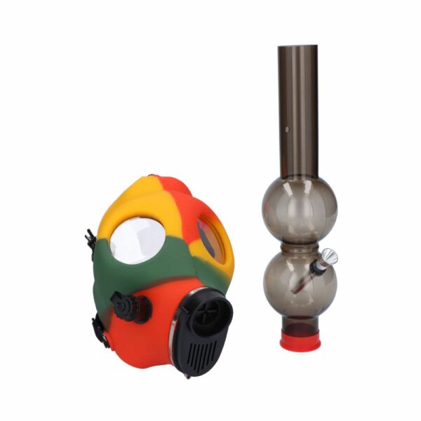 Buy Silicone Gas Mask Bong with Acrylic Double Bubble Tube in australia