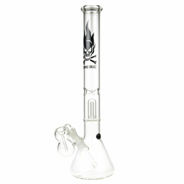 Buy Black Leaf Clear Flaming Skull Percolator Bong in australia