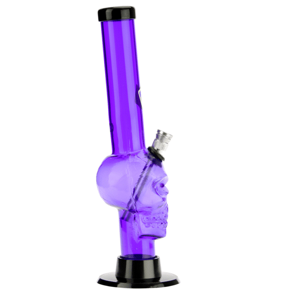 Buy Acrylic Straight Skull Base Bong with Carb Hole | Purple in australia