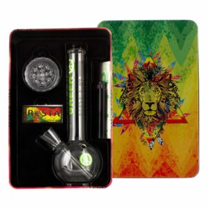 Buy Greenline Bubble Base Glass Rasta Bong Giftset in australia