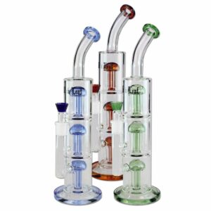 Buy Black Leaf Straight Bong with Tripe Tree Perc | 15.3 Inch in australia