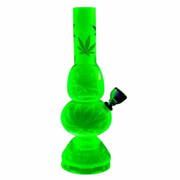 Buy Mini Acrylic Double Bubble Water Pipe with Built in Grinder Base in australia