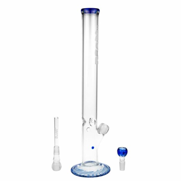 Buy Boost Straight Cylinder 5mm Glass Bong - Blue Trim in australia