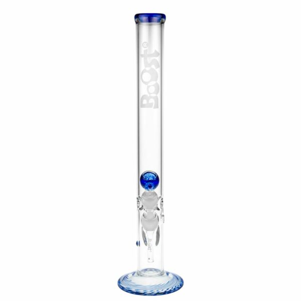 Buy Boost Straight Cylinder 5mm Glass Bong - Blue Trim in australia