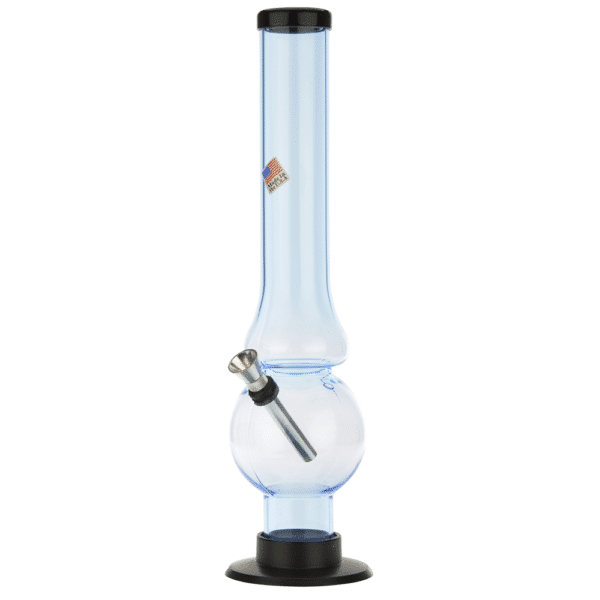 Buy Acrylic Bubble Base Bong with Bulged Straight Tube | Ice Blue in australia