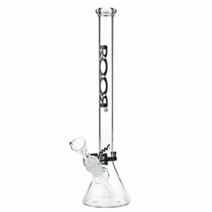 Buy ROOR Tiny Sista 4.0mm Glass Beaker Bong | Black Logo | 30cm | 18.8mm in australia