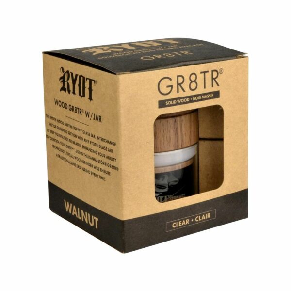 Buy Walnut Wood Top GR8TR Grinder with Glass Jar in australia