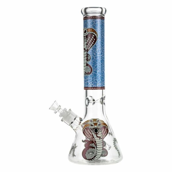 Buy Beaker Ice Bong with Glow in the Dark Cobra Print in australia