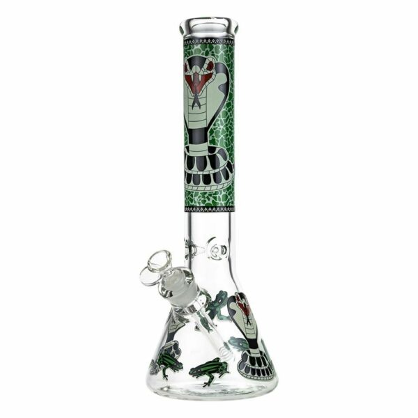 Buy Beaker Ice Bong with Glow in the Dark Cobra Print in australia