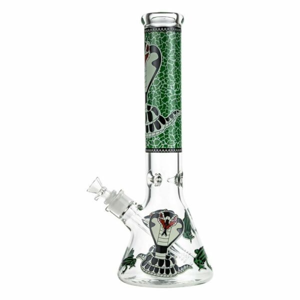 Buy Beaker Ice Bong with Glow in the Dark Cobra Print in australia